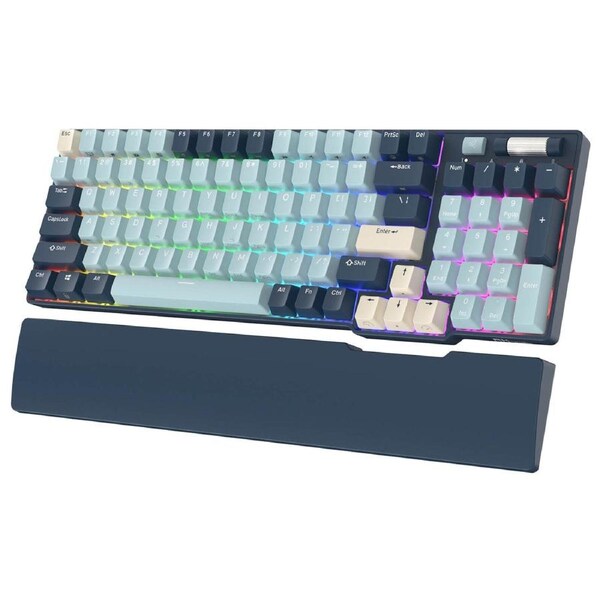 RK ROYAL KLUDGE RK96 RGB Limited Ed, 90% 96 Keys Wireless Triple Mode Bluetooth 5.0/2.4G/USB-C Hot Swappable Mechanical Keyboard,Forest Blue