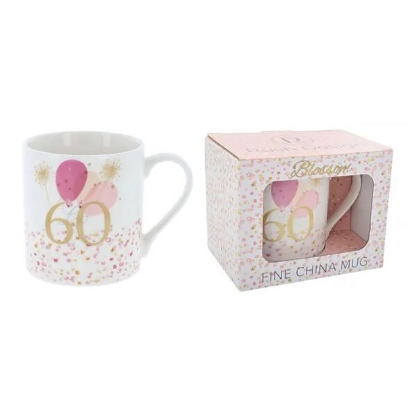 Rush Design Mug 60th Birthday Blossom, Gibson Gifts 20669