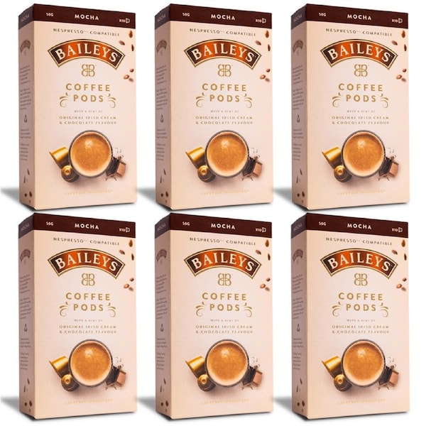 6x10PK Baileys Mocha Coffee Pod Irish Cream & Chocolate Flavour Nespresso