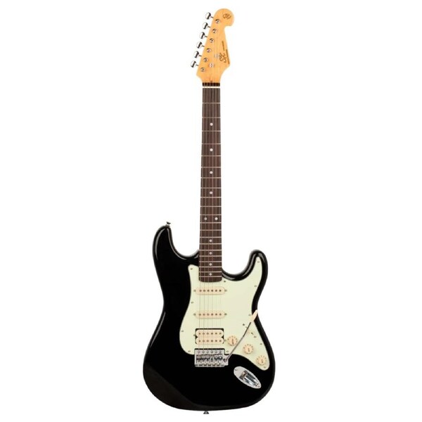 SX VES62HB Electric Guitar with HSS Configuration in Black