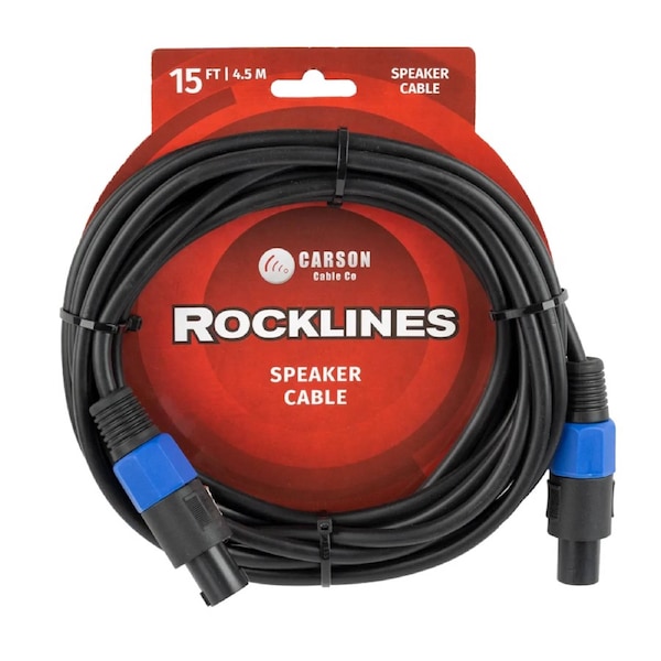 Carson Cable Co Rocklines 15 FT Speakon Speaker Cable with M Connectors