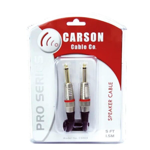 Carson Cable Co 5ft Pro Speaker Cable with Straight Diecast Jacks
