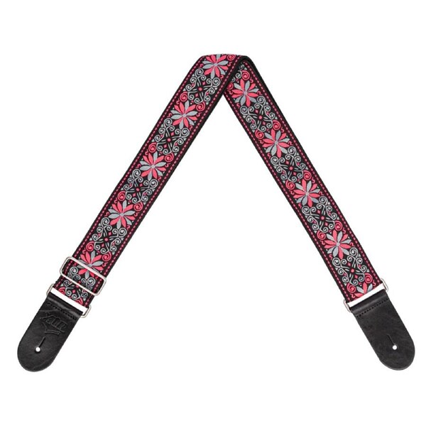 XTR 2 Inch Vintage Jacquard Weave Guitar Strap - Vintage Pink/Grey Pattern