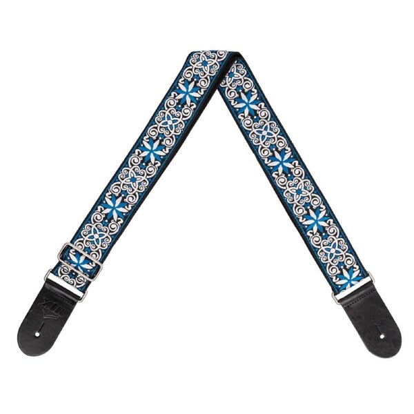 XTR PXTR 2 Inch Vintage Jacquard Weave Guitar Strap - Vintage Blue/White