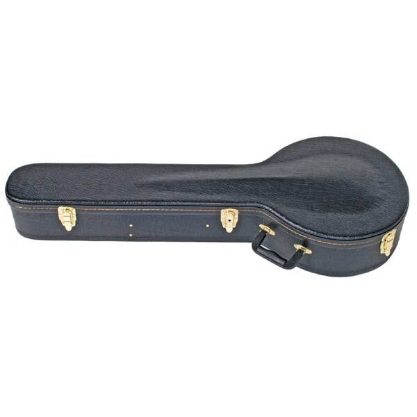 CNB V-CASE Shaped Banjo Case with Black Vinyl and Orange Stitching