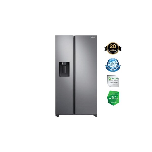 Samsung Side by Side Refrigerator with Auto Ice Maker and Metal Cooling (635L, Silver)