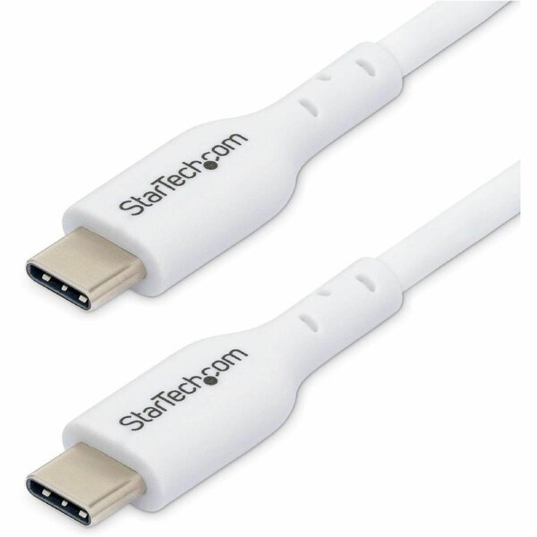 StarTech.com 3m (9.8ft) White USB-C Charging Cable, USB 2.0 Type-C Laptop Charger Cord, 60W Power Delivery, TPE Jacket, Data Transfer Cable - USB-C a