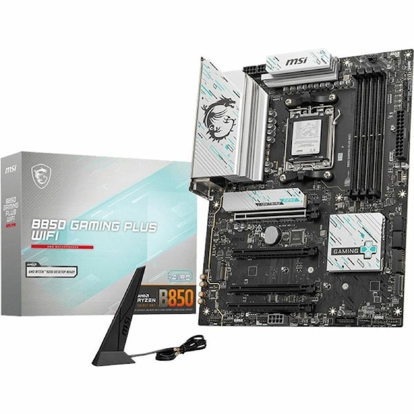 MSI B850 GAMING PLUS WIFI Gaming Desktop Motherboard - AMD B850 Chipset - Socket AM5 - ATX - Ryzen 9, Ryzen 8, Ryzen 7 Processor Supported - 256 GB -
