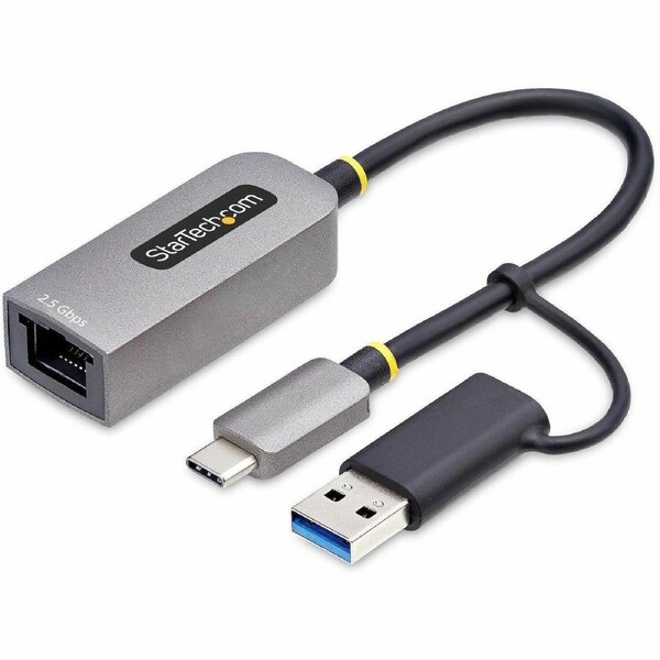 StarTech.com 2.5GbE USB-C to Ethernet Adapter with USB-A Converter, NBASE-T NIC, USB 3.0 Type-C 2.5/1G Multi Speed Network, USB 3.1 RJ45 - 2.5GbE to