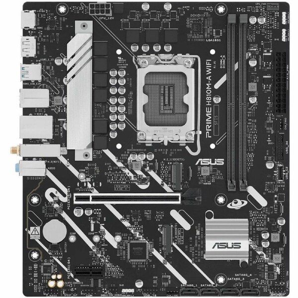 Asus Prime H810M-A WIFI-CSM Desktop Motherboard - Intel H810 Chipset - Socket LGA-1851 - Micro ATX - Core Ultra Processor Supported - 128 GB DDR5 RAM