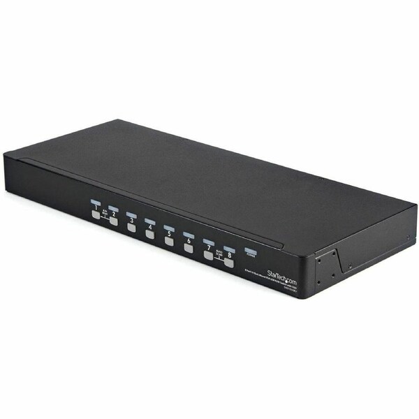 StarTech.com KVM Switchbox - TAA Compliant - 8 Computer(s) - 1 Local User(s) - 1920 x 1440 - 2 x USB - 9 x VGA - 1U - Rack-mountable