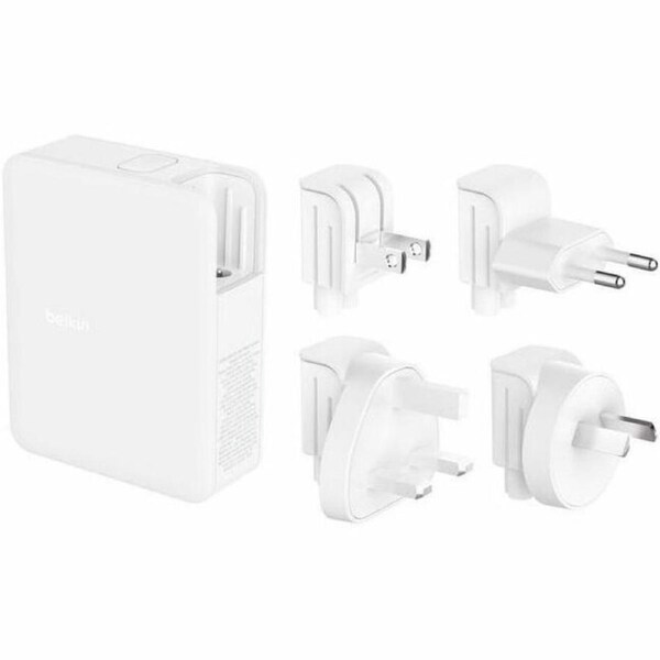 Belkin BoostCharge Pro 140 W AC Adapter - Universal Adapter - 1 USB - 3 USB Type-C - For Notebook, MacBook Pro, iPhone, iPad Pro - White
