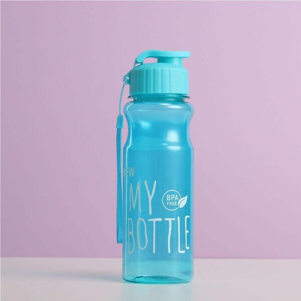 Water Bottles, 550ml Sports Water Bottle,Shaker Bottle, Reusable Drinking Bottle with Flip Top Lids & Lanyards, Leakproof, BPA Free for Classrooms Gym