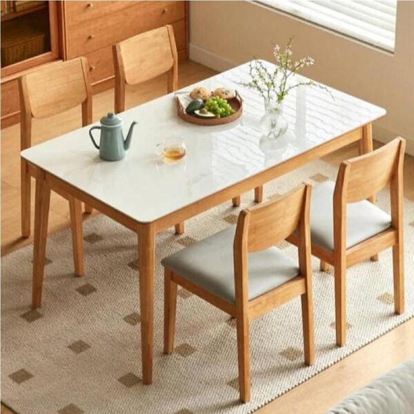 Hayde Diningset Ceramic Top Dining Table 140cm with 4 chairs