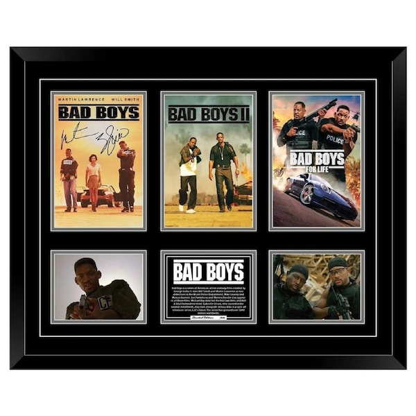 BAD BOYS TRILOGY WILL SMITH Signed Limited Edition Photo Memorabilia Wooden Frame