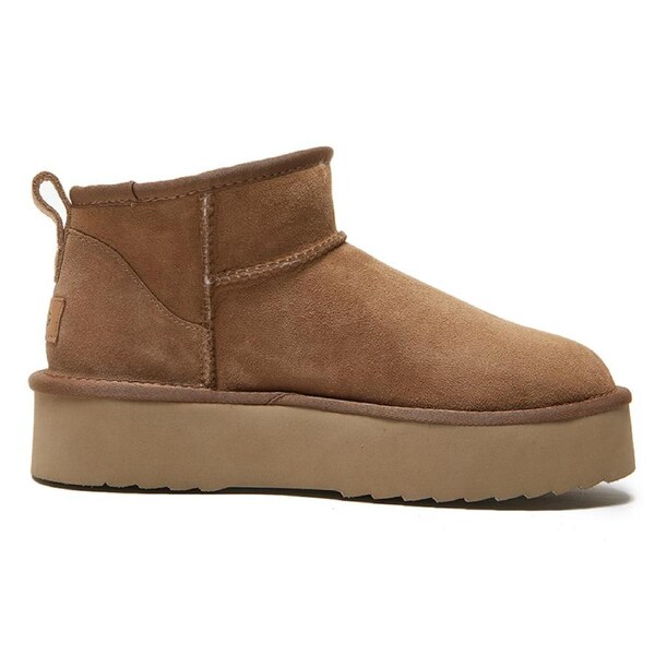 Yellow Earth Women's Classic Ultra Mini Platform Ugg Boots Chestnut (Women's US 6)