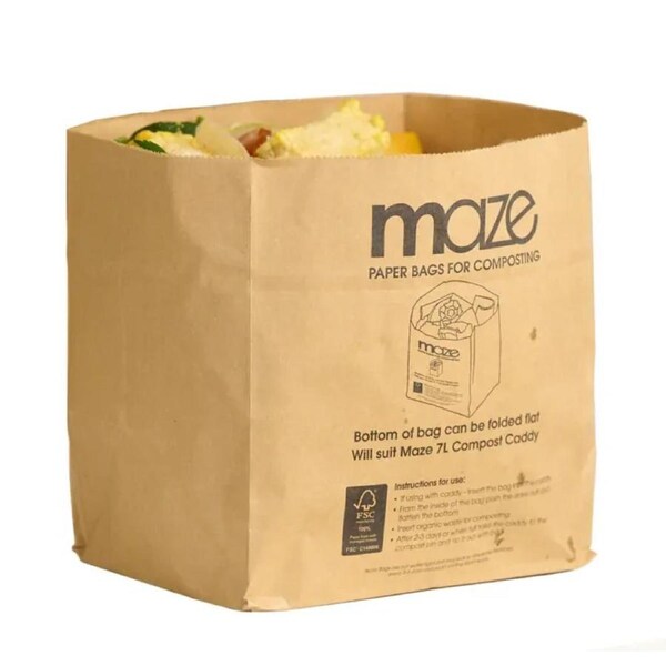 Maze Compostable Paper Bags x 30