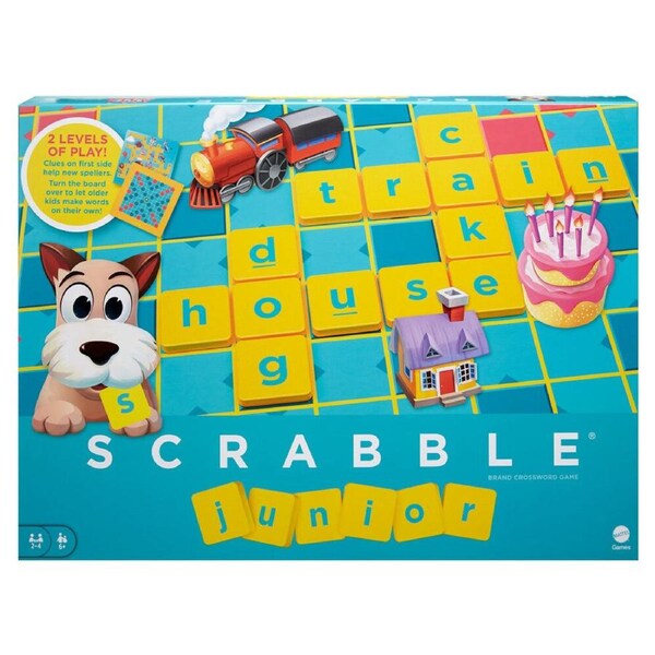 Mattel Scrabble Junior Word-Building Educational Board Game 27x37cm Kids 5y+