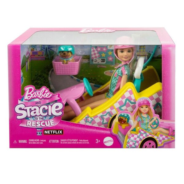 Mattel Barbie Stacie To The Rescue Doll Toy w/ Go-Kart 26cm Kids/Children 3y+