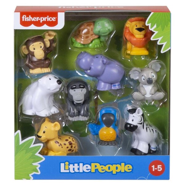 10pc Mattel Fisher Price Little People Animal Pack Figure Toy Set Kids 1y+