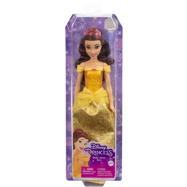 Mattel Disney Princess Belle Poseable Fashion Doll Toy 27cm Kids Yellow 3y+