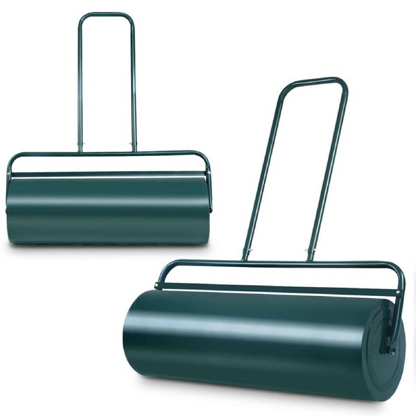 Costway 48L Lawn Roller Heavy-Duty Steel Push/Pull Sod Roller w/U-shaped Handle Garden Care Equipment Green