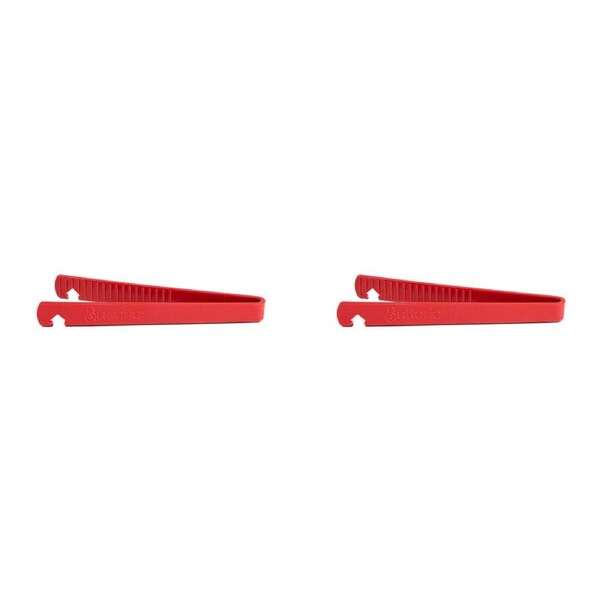 2PK Butterie Plastic Toaster Compact Heat Resistant Kitchen Tongs 24x8.7cm Red