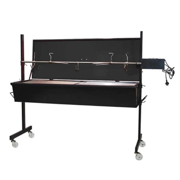 Flaming Coals Warrior Pig Spit Roaster Black Lid - 60kg Capacity Bundle