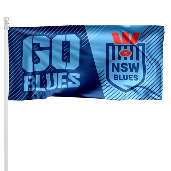 NRL Pole Flag - New South Wales Blues - NSW - 90cm x 180cm - State Of Origin