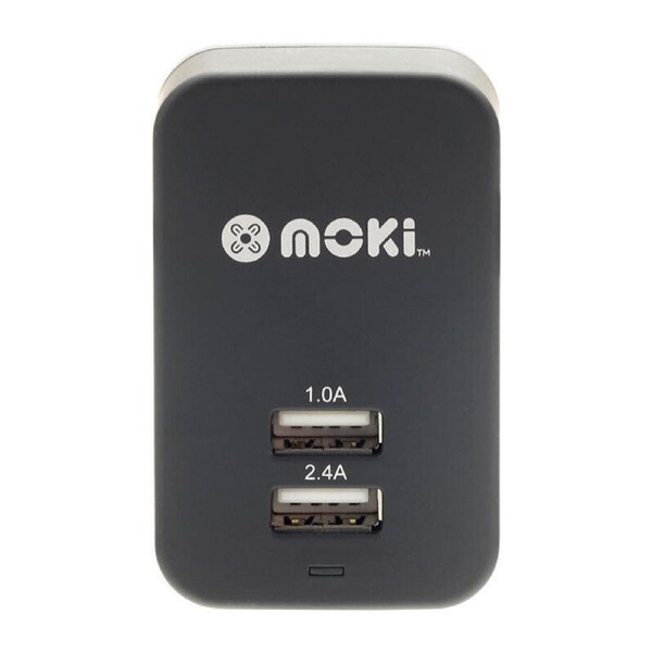 Moki Dual USB Wall Mobile Travel Charger Power Travel Adapter USB-A Output Port