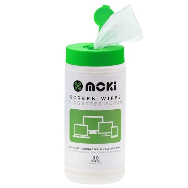 Moki Disposable Antistatic-Alcohol Free Laptop-Computer Screen Wipes 80PK