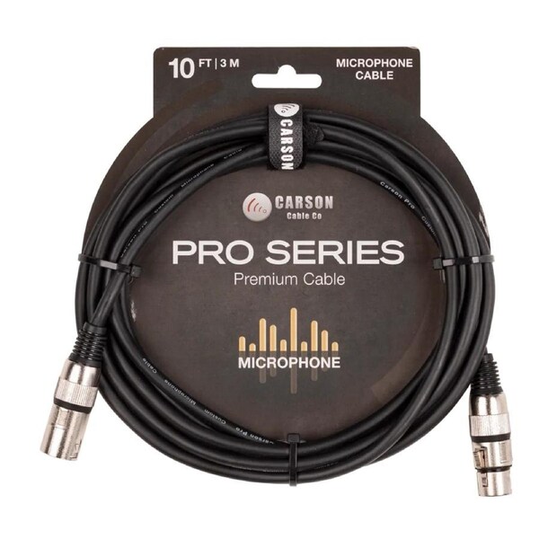 Carson Cable Co 10ft XLR Male to Female Microphone Cable