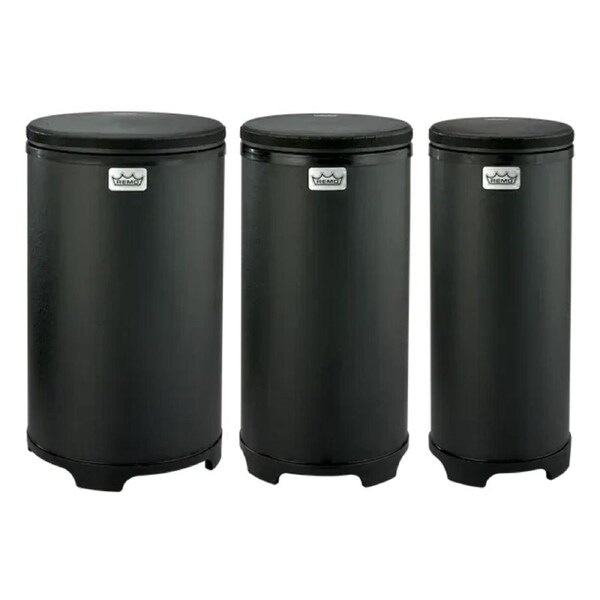 Remo Festival Tubano Set of 3 Black Matte Drum Kit