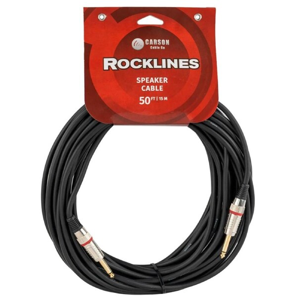 Carson Cable Co Carson Rocklines 50 ft Speaker Cable - Straight Jacks Diecast 7mm