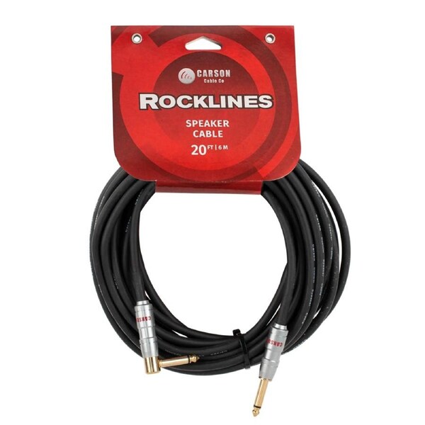 Carson Cable Co Carson Rocklines 20ft Speaker Cable Straight to Right Angle