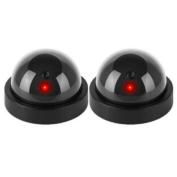 2 x Dummy Dome CCTV Camera with Flashing Light Indoor Outdoor Use 1PC