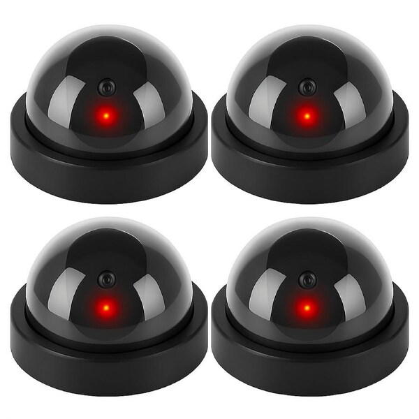 4 x Dummy Dome CCTV Camera with Flashing Light Indoor Outdoor Use 1PC