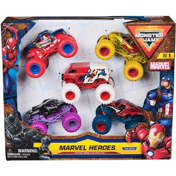 Monster Jam 1:64 Marvel 5 Pack (Big W Exclusive)