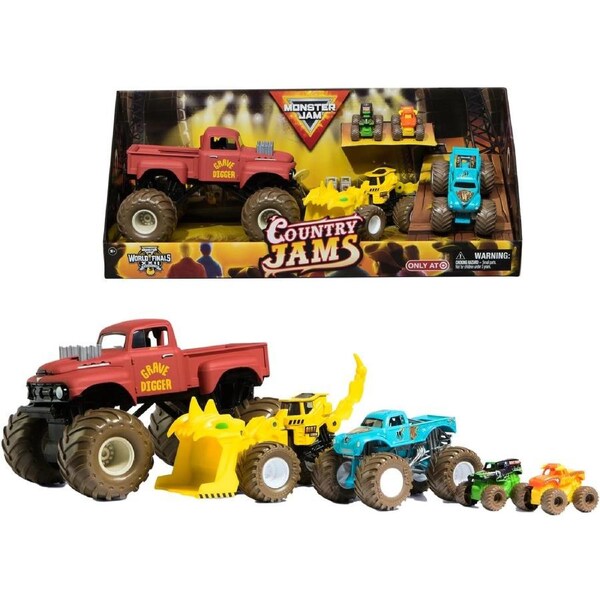 Monster Jam 1:24 & 1:64 Country Jams 5 Pack (Big W Exclusive)