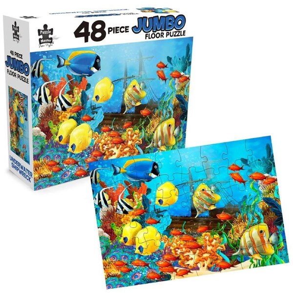 Puzzle Master Jumbo Jigsaw Floor Puzzle 48 Piece Underwater Shipwreck