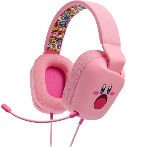 PowerA Wired Stereo Headset Headphones Nintendo Switch Pink Kirby Mouthful