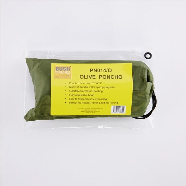 PONCHO OLIVE RIPSTOP NYLON