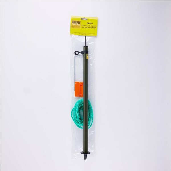 Aluminium Bivvy/Swag Pole with Guy Rope & Peg