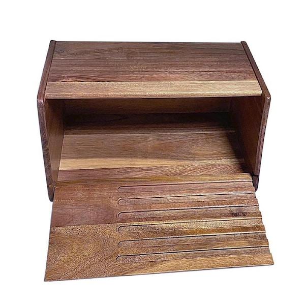 Acacia Wood Bread Box with Cutting Board