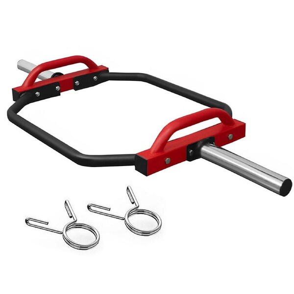 Heavy Duty Hex Trap Bar Olympic Deadlift Squat Bars Max 300kg Load Hexagonal Bar with 2 Spring Clasps and Handles for Home Gym Squat Shrug and Farmer Walk