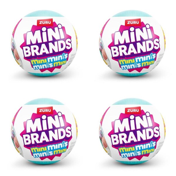 4PK Zuru Mini Brands Fill the Fridge Minis Display Playset Kids/Children 8y+