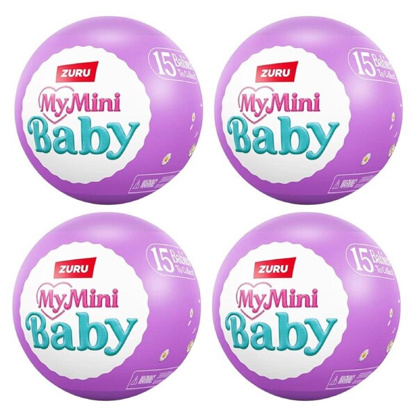 4PK Zuru 5 Surprise My Mini Baby Series 2 Display Dolls Kids/Children 3y+