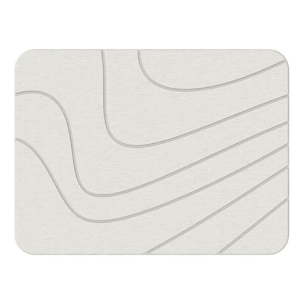 Hard Diatomite Kitchen Dish Drying Mat (Lines) in Off White