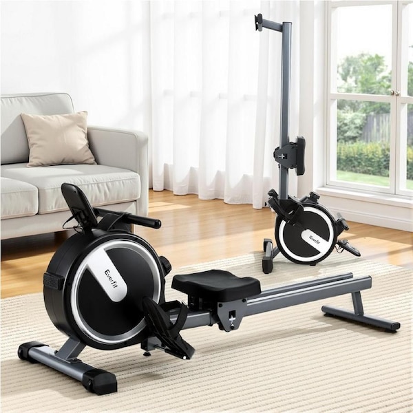 Everfit 16 Level Magnetic Rowing Machine for Home with App Connect Black