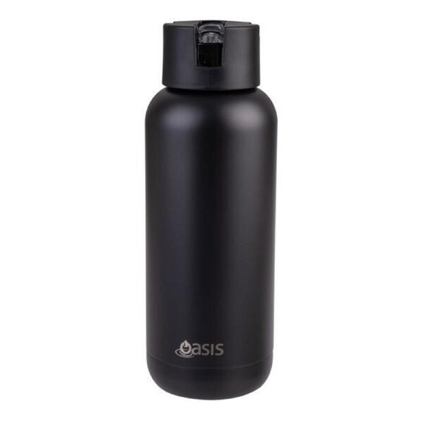 Oasis Moda Triple Wall Insulated Water Bottle - 1L Black